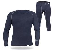 SES Juego de ropa interior térmica para hombre, 3/4 de largo, S a 4XL, transpirable y duradera, ropa térmica de algodón, calidez y comodidad para invierno, esquí y exterior, marine, M
