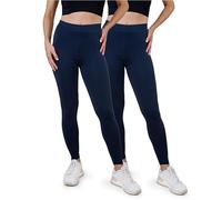SES Leggings Algodón, Paquete de 2, Cintura elástica Suave Que no abulta, para Mujer Azul Marino 40-42