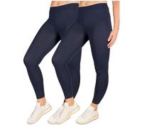 SES Leggings Algodón, Paquete de 2, Cintura elástica Suave Que no abulta, para Mujer Azul Marino 44-46