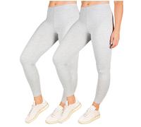 SES Leggings Algodón, Paquete de 2, Cintura elástica Suave Que no abulta, para Mujer Gris Moteado 36-38