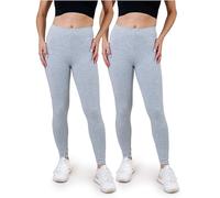 SES Leggings Algodón, Paquete de 2, Cintura elástica Suave Que no abulta, para Mujer Gris Moteado 48-50