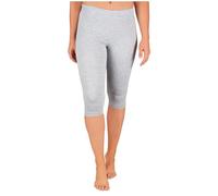 SES Leggings Capri para mujer de algodón 32-34 hasta 56-58/opacos para mujer, mallas capri elásticas, 3/4 de largo, algodón, con ajuste perfecto, gris, 46-48