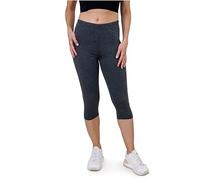 SES Leggings capri para mujer de algodón 32-34 hasta 56-58/opacos y elásticos/3/4 de largo con ajuste perfecto, gris antracita, 42-44