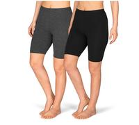 SES Pantalones cortos de ciclismo para mujer, paquete de 2 unidades, 32 - 58, de algodón, cómodos pantalones de ciclismo para mujer, de algodón, con ajuste perfecto, adecuados como pantalones cortos