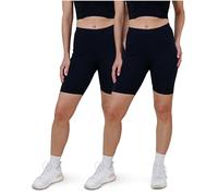 SES Pantalones cortos de ciclismo para mujer, paquete de 2 unidades, 32 - 58, de algodón, cómodos pantalones de ciclismo para mujer, de algodón, con ajuste perfecto, adecuados como pantalones cortos