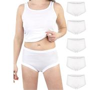 SES Paquete de 5 Calzoncillos en 100% algodón para Mujer | Cómodos calzoncillos para mujer con cintura alta, puños suaves y refuerzo doble, transpirables y estables para un agarre