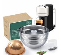 Sesama Vertuo Series - Cápsula de café reutilizable de acero inoxidable compatible con VERTUO Next & VERTUO POP & VertuoPlus y Delonghi ENV135S Cápsulas de café reutilizables Nespresso