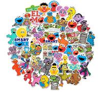 Sesame Street 50ct Vinyl Large Deluxe Stickers Variety Pack - Laptop, Water Bottle, Scrapbooking, Tablet, Skateboard, Indoor/Outdoor