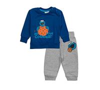 Sesame Street Baby Set - Conjunto de camiseta unisex con pantalón de 2 piezas, color gris y azul, gris/azul, 62/68 cm