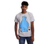 Sesame Street Barrio Sesamo Cookie Monster - Cookie Thief Hombre Camiseta Gris/Melé M