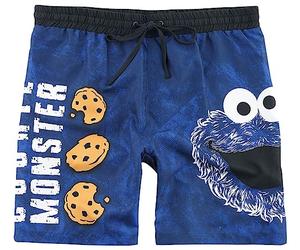 Sesame Street Barrio Sesamo Cookie Monster - Face Hombre Bañador Azul L 100% poliéster (Reciclado)
