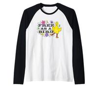 Sesame Street Big Bird Free As A Bird Camiseta Manga Raglan