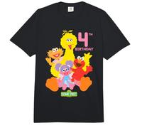 Sesame Street Birthday Crew Elmo and Friends 4th Birthday Comfort Colors Adult Heavyweight T-Shirt