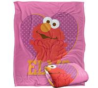 Sesame Street Blanket, 152 x 127 cm, Patterned Elmo Heart, Silky Touch Super Soft Throw Blanket