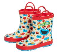 Sesame Street Botas de agua para niños, con asas Elmo Cookie Monster, White, 27 EU