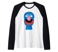 Sesame Street Chalk Portrait Grover Camiseta Manga Raglan