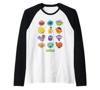 Sesame Street Character Heads Camiseta Manga Raglan