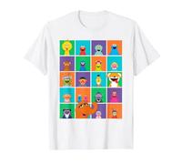 Sesame Street Character Squares Camiseta, Hombre, Blanco, 3XL