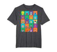 Sesame Street Character Squares Camiseta, Hombre Tallas Grandes, Jaspeado Oscuro, 2X Alto