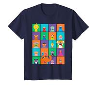 Sesame Street Character Squares Camiseta, Niños, Azul Marino, 2 años