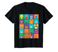 Sesame Street Character Squares Camiseta, Niños, Negro, 2 años