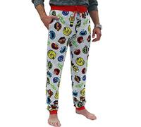 Sesame Street Characters Elmo Cookie Monster Jogger Pajama Pant (Grey, Small)