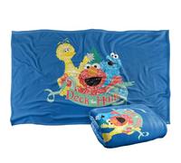 Sesame Street Christmas Deck The Halls Elmo, Cookie Monster Manta súper Suave con Tacto Sedoso - 91 x 147 cm