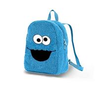 Sesame Street Cookie Monster Face - Mochila de felpa, azul, 22 x 27 cm, capacidad 7 L
