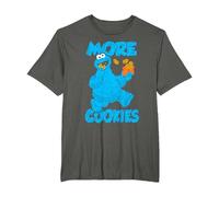 Sesame Street Cookie Monster More Cookies Camiseta, Hombre Tallas Grandes, Asfalto, 2X Alto