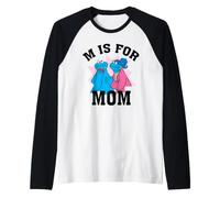Sesame Street Cookie Monster Mother's Day M Is For Mom Camiseta Manga Raglan