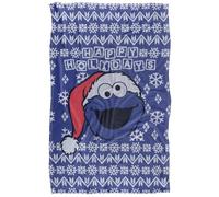 Sesame Street Cookie Monster Ugly Christmas Sweater - Manta súper Suave con Tacto Sedoso, 91 x 147 cm