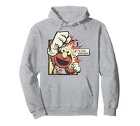 Sesame Street Elmo E o The Rescue, Sesame Street Sudadera con Capucha, Unisex para Adultos, Gris Jaspeado, XXL