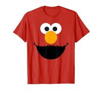 Sesame Street Elmo Face Smile, Barrio Sésamo Camiseta, Hombre, Rojo, S