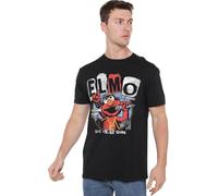 Sesame Street Elmo in Concert tee T Shirt, Black Camiseta, Negro, M Unisex Adulto