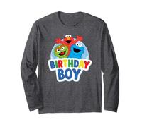 Sesame Street Elmo Oscar Cookie Monster Birthday Boy Manga Larga