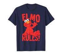 Sesame Street Elmo Rules Camiseta, Hombre, Azul Marino, 3XL