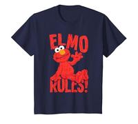 Sesame Street Elmo Rules Camiseta, Niños, Azul Marino, 8 años