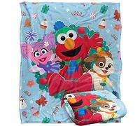 Sesame Street Furry Friends Forever Elmo Abby Wreath Manta súper Suave con Tacto Sedoso - 152 x 127 cm