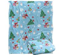 Sesame Street Holiday Footprints In The Snow Pattern Silky Touch Super Soft Throw Blanket 152 X 127 Cm