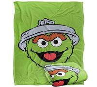Sesame Street Oscar The Grouch Full Face Manta súper Suave con Tacto Sedoso - 152 x 127 cm