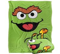 Sesame Street Oscar The Grouch Holding Slimey Manta súper Suave con Tacto Sedoso - 152 x 127 cm