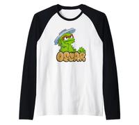Sesame Street Oscar The Grouch Simple Graffiti Tag Camiseta Manga Raglan
