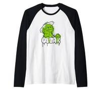 Sesame Street Oscar The Grouch Spray Paint Graffiti Tag Camiseta Manga Raglan
