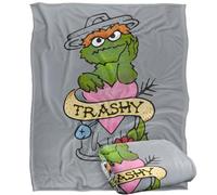 Sesame Street Oscar The Grouch Trashy Tattoo Manta súper Suave con Tacto Sedoso - 152 x 127 cm