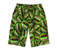 Sesame Street pantalón corto de pijama para hombre - Oscar The Grouch, Elmo, Cookie Monster, ¡más! - Verde - 81/86 cm M