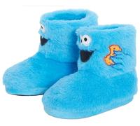 Sesame Street Pantuflas de forro polar Elmo Cookie Monster para niños, Cookie Monster, 31 EU