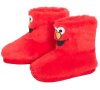 Sesame Street Pantuflas de forro polar Elmo Cookie Monster para niños, Elmo, 24 EU