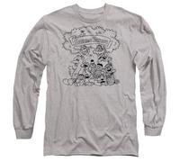 Sesame Street Simple Street Long Sleeve T Shirt, Athletic Heather Camiseta, Gris, XL Unisex Adulto