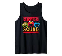 Sesame Street Squad Cookie Monster Elmo Oscar Personaje Pose Camiseta sin Mangas