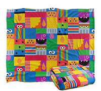 Sesame Street Squares - Manta Suave al Tacto Sedoso, 152 x 127 cm